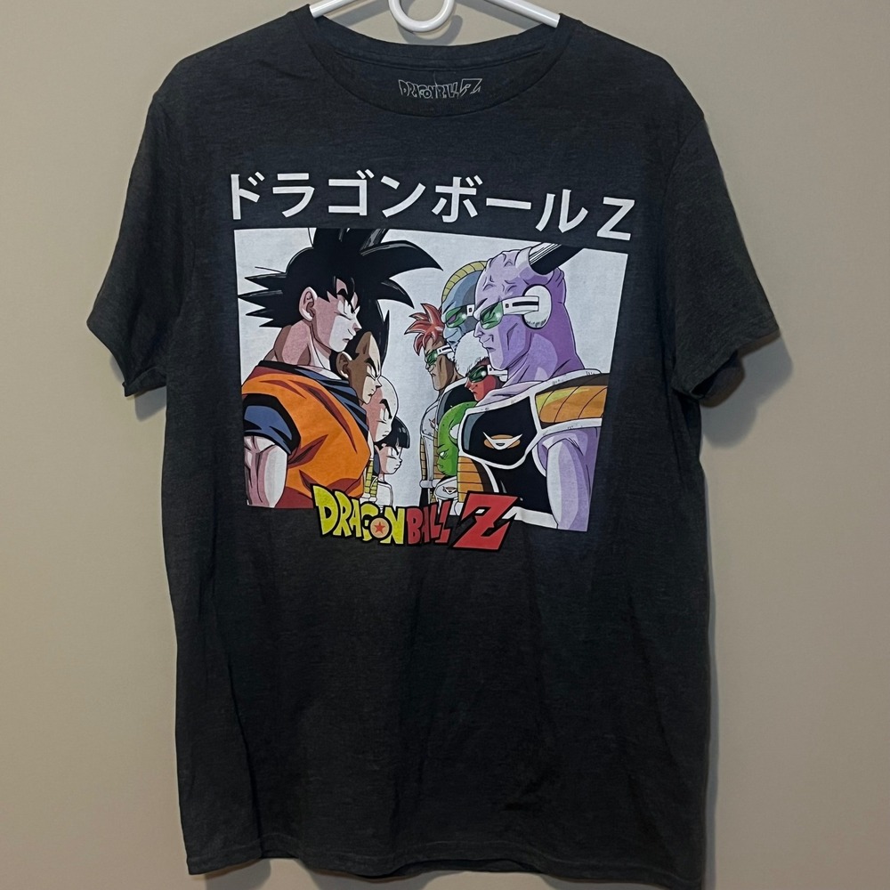 Dragon Ball Z Mens Medium Charcoal Grey Graphic T-Shirt Goku Vegeta Ginyu Force
